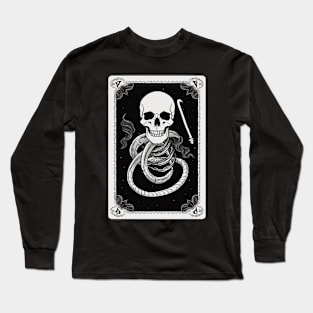 Skull Tarot Card Reader Astrology Occult Long Sleeve T-Shirt